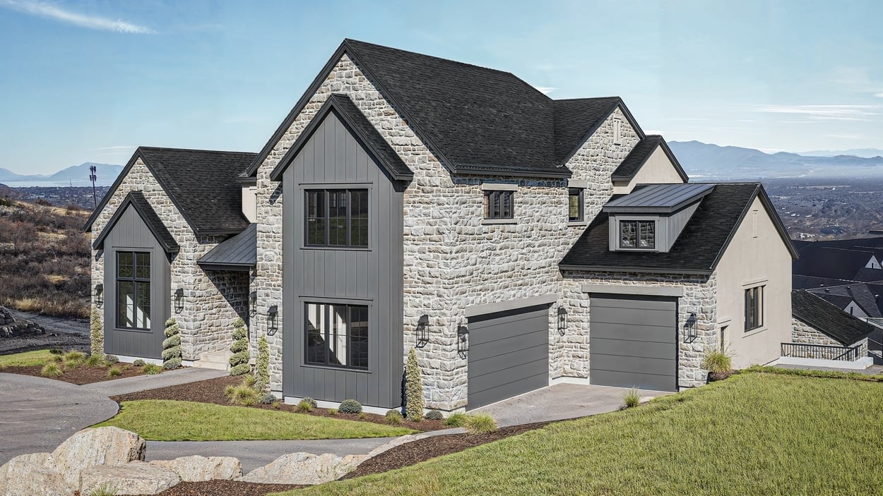 Alpine Utah Luxury Custom Home Garage View